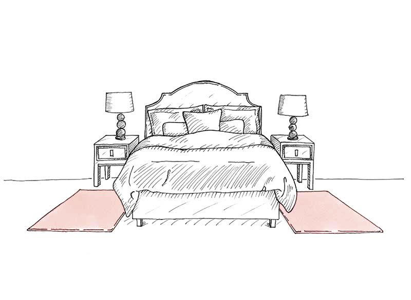 Cách trải thảm cho phòng ngủ đẹp