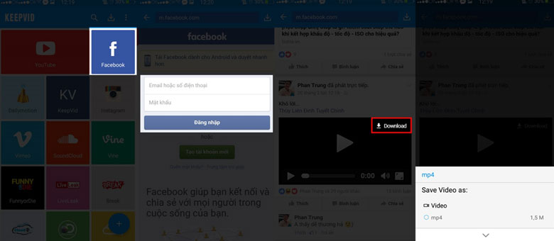 Cách tải video trên facebook về điện thoại Android